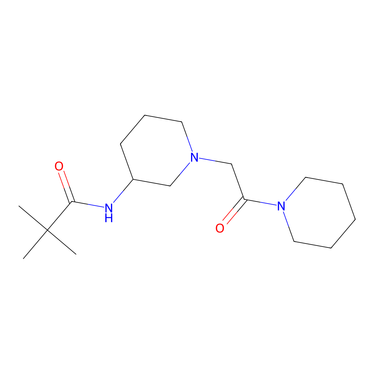 2,2-dimethyl-N-{1-[2-oxo-2-(piperidin-1-yl)ethyl]piperidin-3-yl}propanamide molecular structure, CAS 2770590-80-0