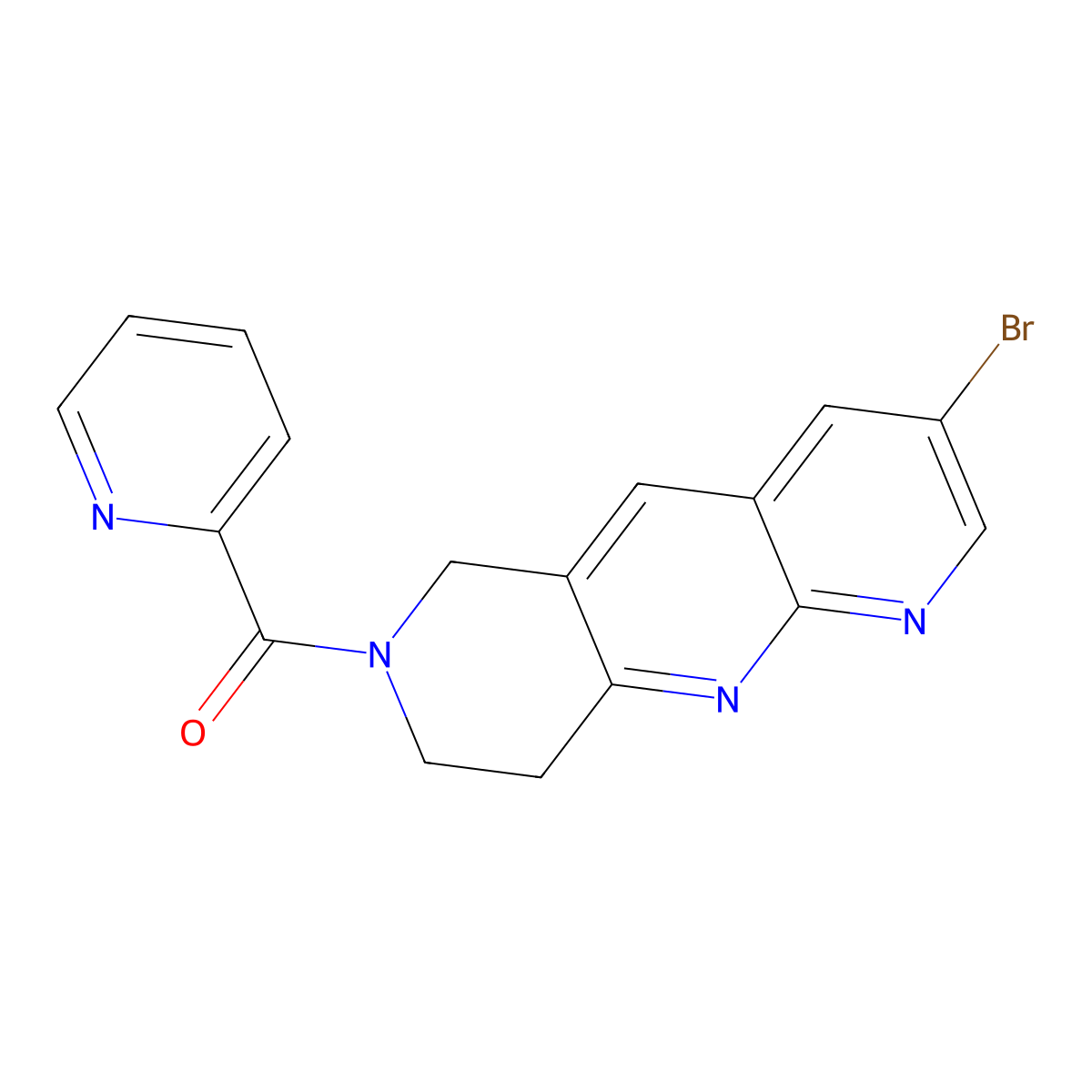2-{3-bromo-6H,7H,8H,9H-pyrido[2,3-b]1,6-naphthyridine-7-carbonyl}pyridine molecular structure, CAS 2770590-83-3