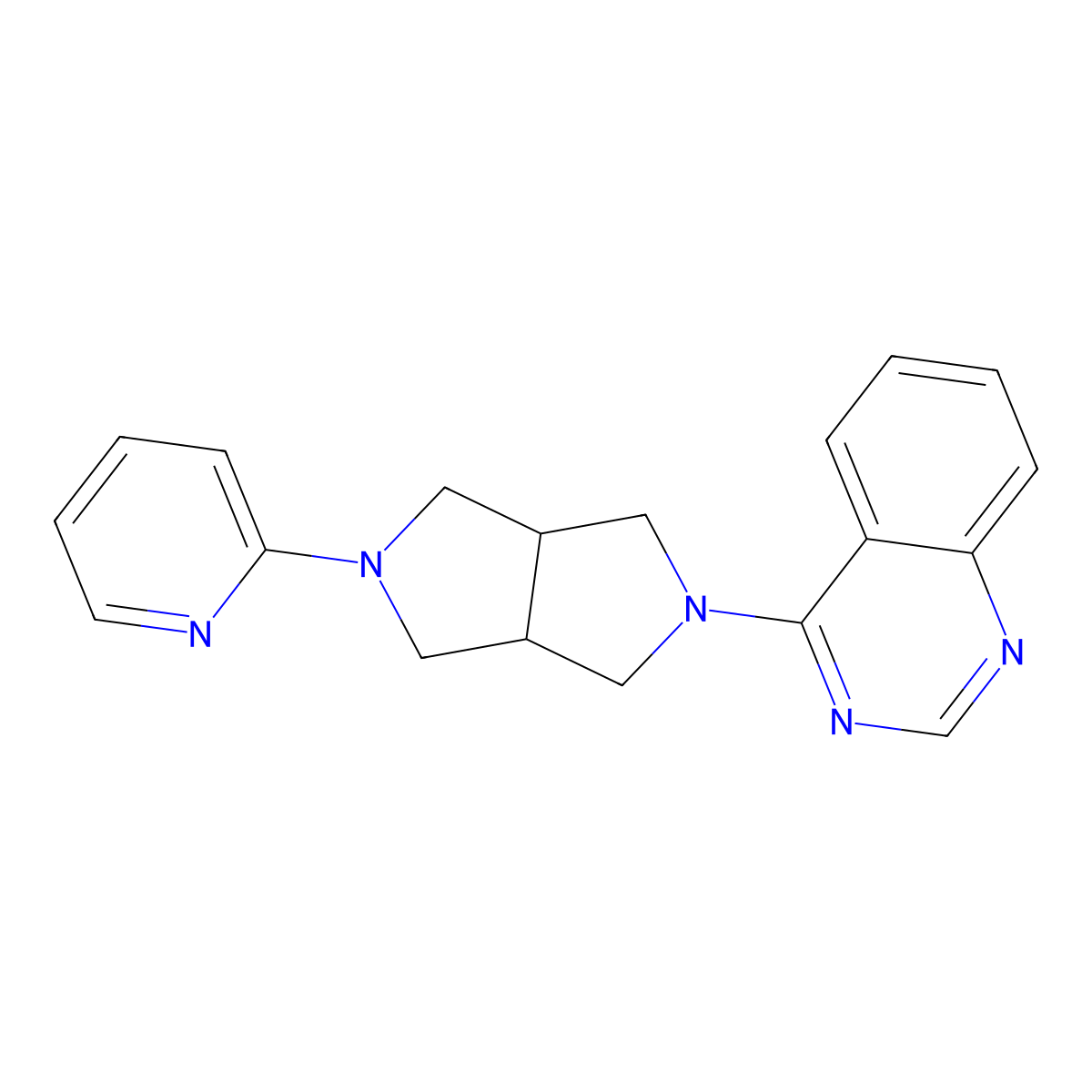 4-[5-(Pyridin-2-yl)-octahydropyrrolo[3,4-c]pyrrol-2-yl]quinazoline molecular structure, CAS 2770590-90-2