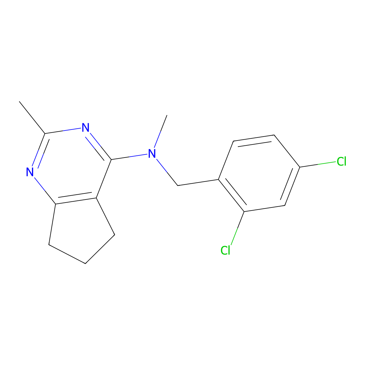 N-[(2,4-dichlorophenyl)methyl]-N,2-dimethyl-5H,6H,7H-cyclopenta[d]pyrimidin-4-amine molecular structure, CAS 2770591-09-6
