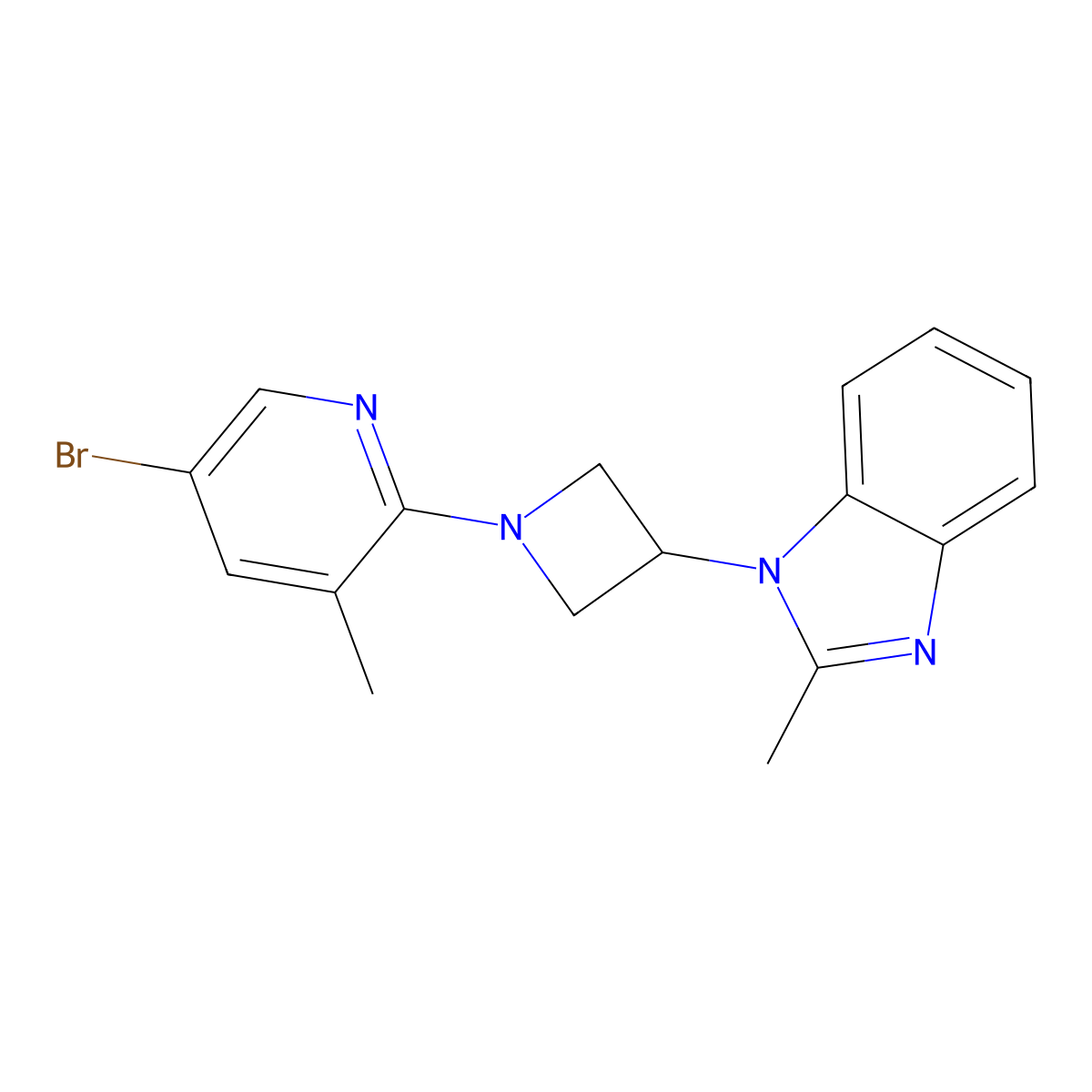 1-[1-(5-bromo-3-methylpyridin-2-yl)azetidin-3-yl]-2-methyl-1H-1,3-benzodiazole molecular structure, CAS 2770591-13-2
