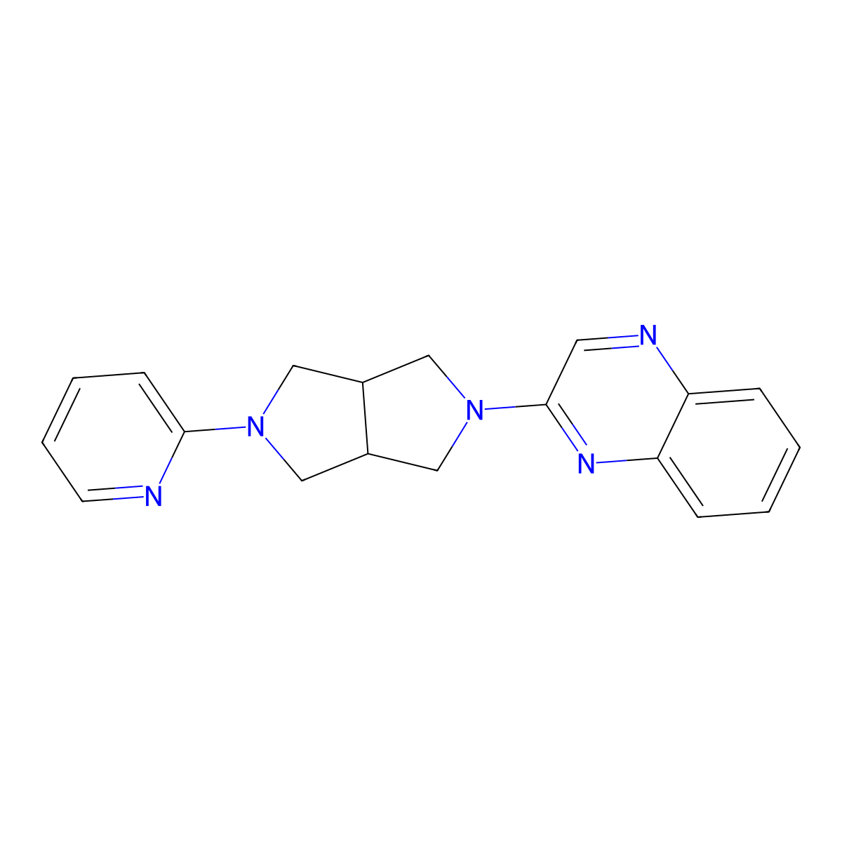 2-[5-(Pyridin-2-yl)-octahydropyrrolo[3,4-c]pyrrol-2-yl]quinoxaline molecular structure, CAS 2770591-19-8