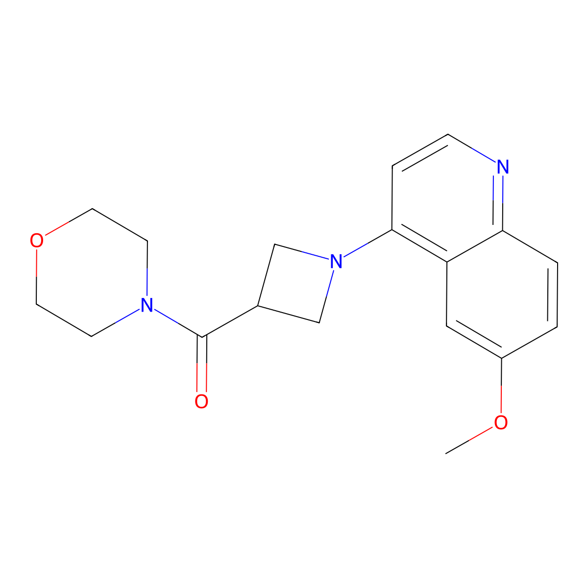6-Methoxy-4-[3-(morpholine-4-carbonyl)azetidin-1-yl]quinoline molecular structure, CAS 2770591-22-3