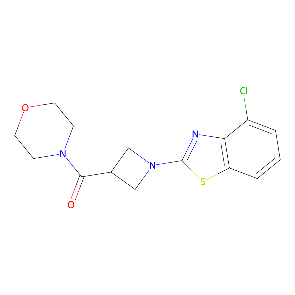 4-Chloro-2-[3-(morpholine-4-carbonyl)azetidin-1-yl]-1,3-benzothiazole molecular structure, CAS 2770591-24-5