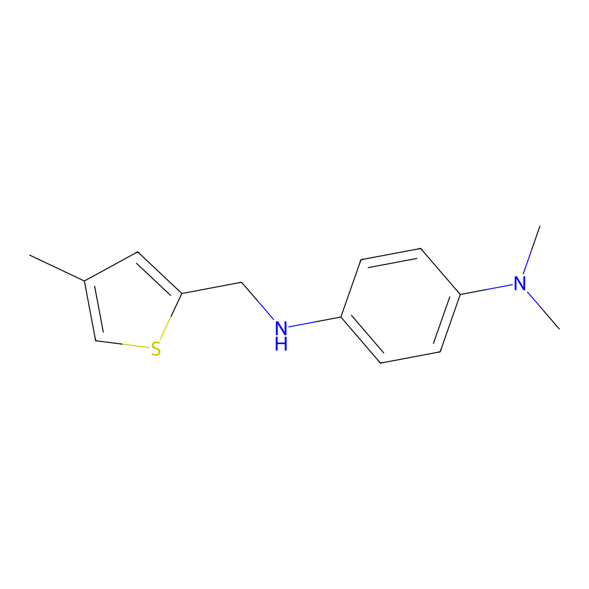 N1,N1-dimethyl-N4-[(4-methylthiophen-2-yl)methyl]benzene-1,4-diamine molecular structure, CAS 2770591-25-6