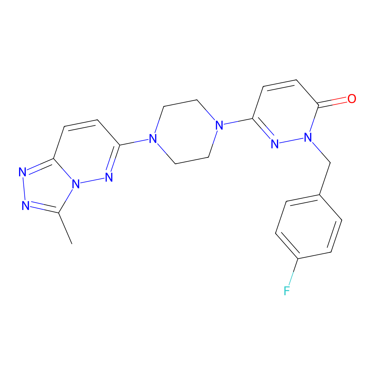 2-[(4-Fluorophenyl)methyl]-6-(4-{3-methyl-[1,2,4]triazolo[4,3-b]pyridazin-6-yl}piperazin-1-yl)-2,3-dihydropyridazin-3-one molecular structure, CAS 2770591-27-8