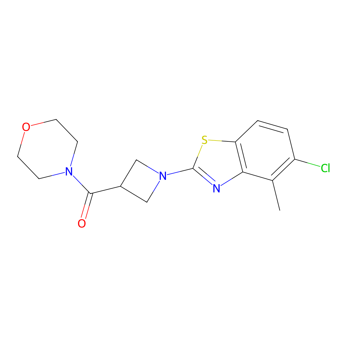 5-Chloro-4-methyl-2-[3-(morpholine-4-carbonyl)azetidin-1-yl]-1,3-benzothiazole molecular structure, CAS 2770591-32-5