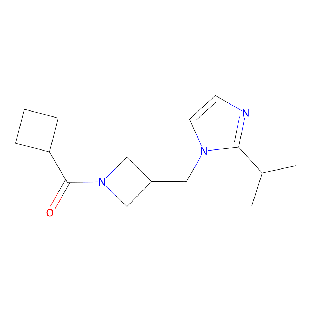 1-[(1-cyclobutanecarbonylazetidin-3-yl)methyl]-2-(propan-2-yl)-1H-imidazole molecular structure, CAS 2770591-44-9