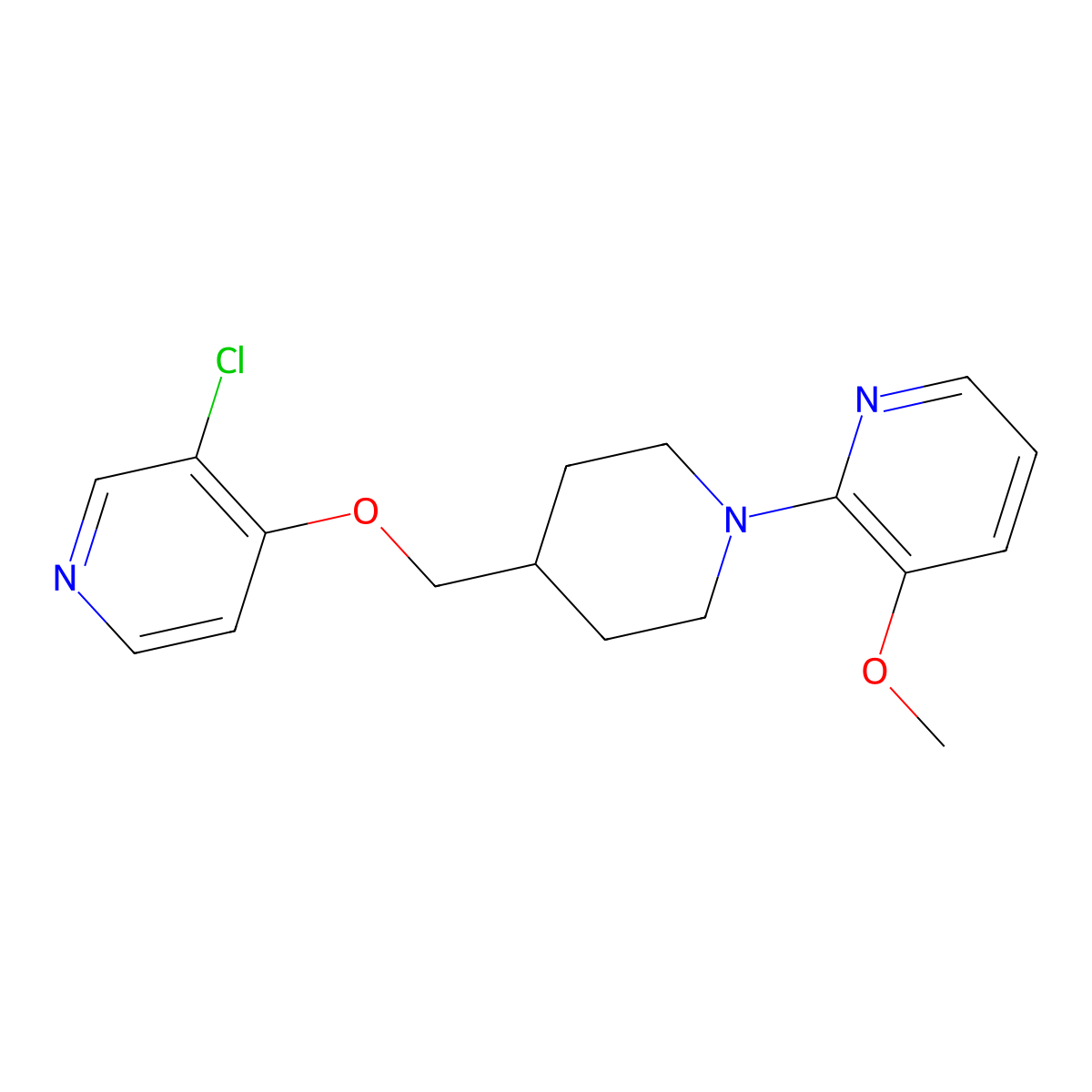 2-(4-{[(3-Chloropyridin-4-yl)oxy]methyl}piperidin-1-yl)-3-methoxypyridine molecular structure, CAS 2770591-46-1