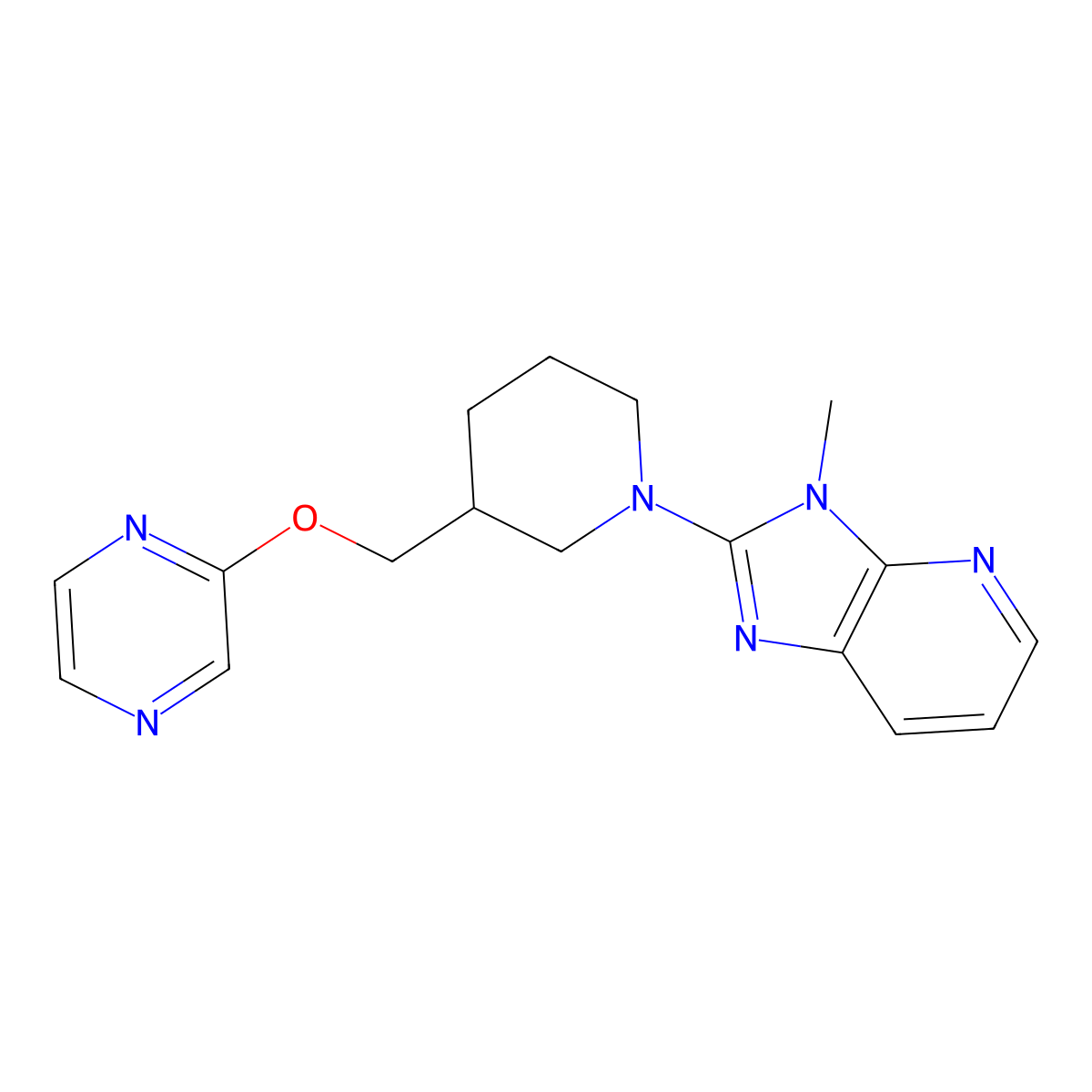 2-[(1-{3-methyl-3H-imidazo[4,5-b]pyridin-2-yl}piperidin-3-yl)methoxy]pyrazine molecular structure, CAS 2770591-56-3