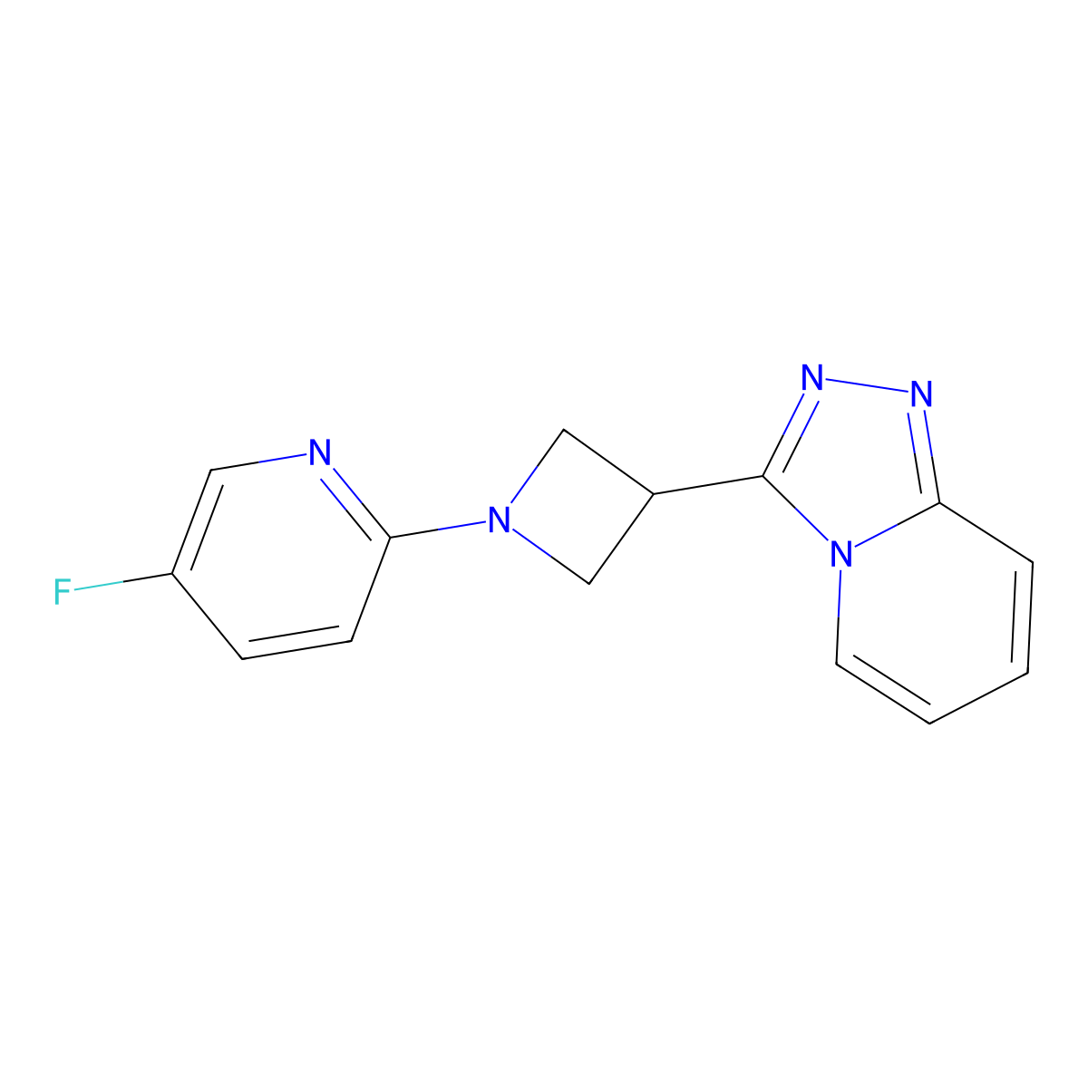 5-Fluoro-2-(3-{[1,2,4]triazolo[4,3-a]pyridin-3-yl}azetidin-1-yl)pyridine molecular structure, CAS 2770591-57-4