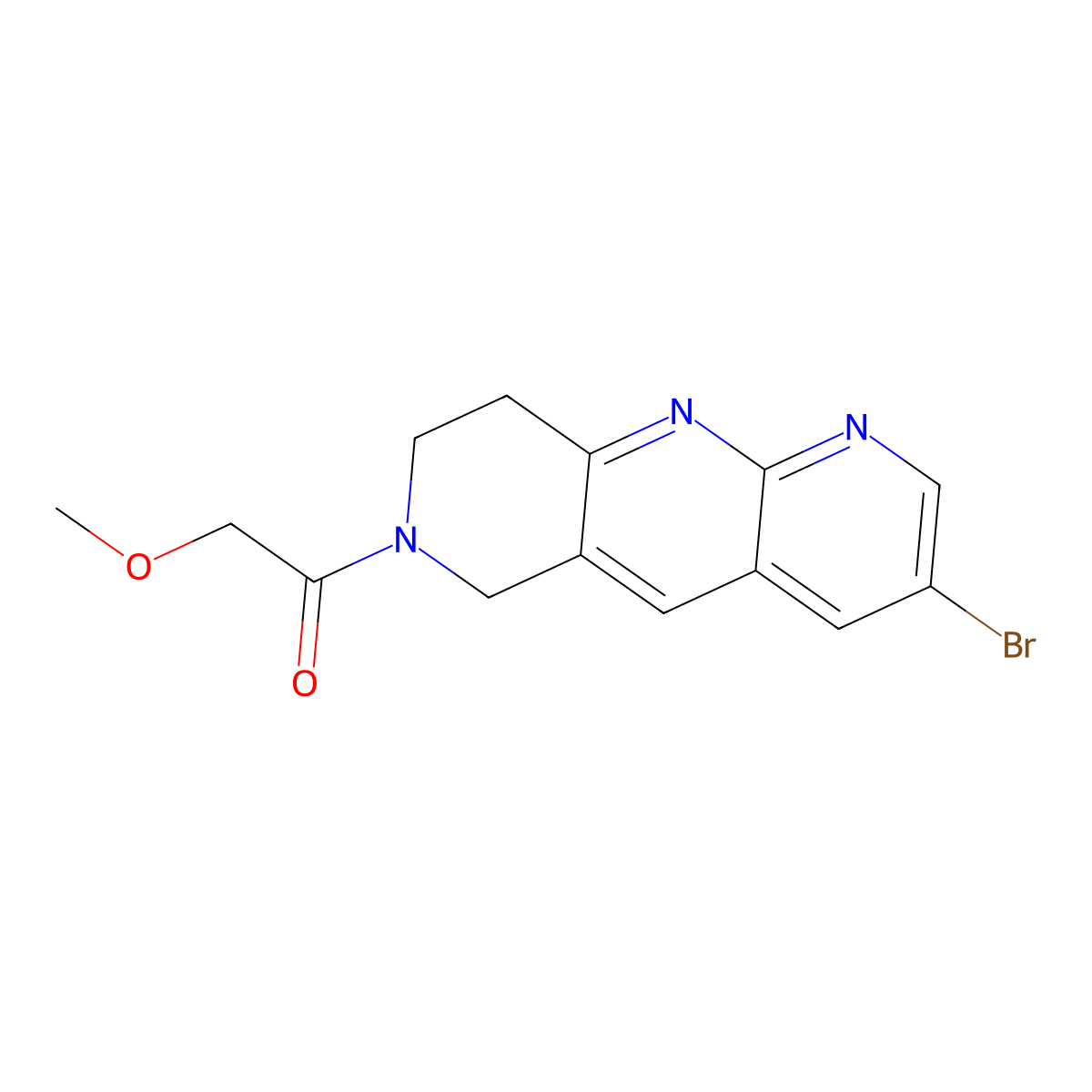 1-{3-bromo-6H,7H,8H,9H-pyrido[2,3-b]1,6-naphthyridin-7-yl}-2-methoxyethan-1-one molecular structure, CAS 2770591-67-6
