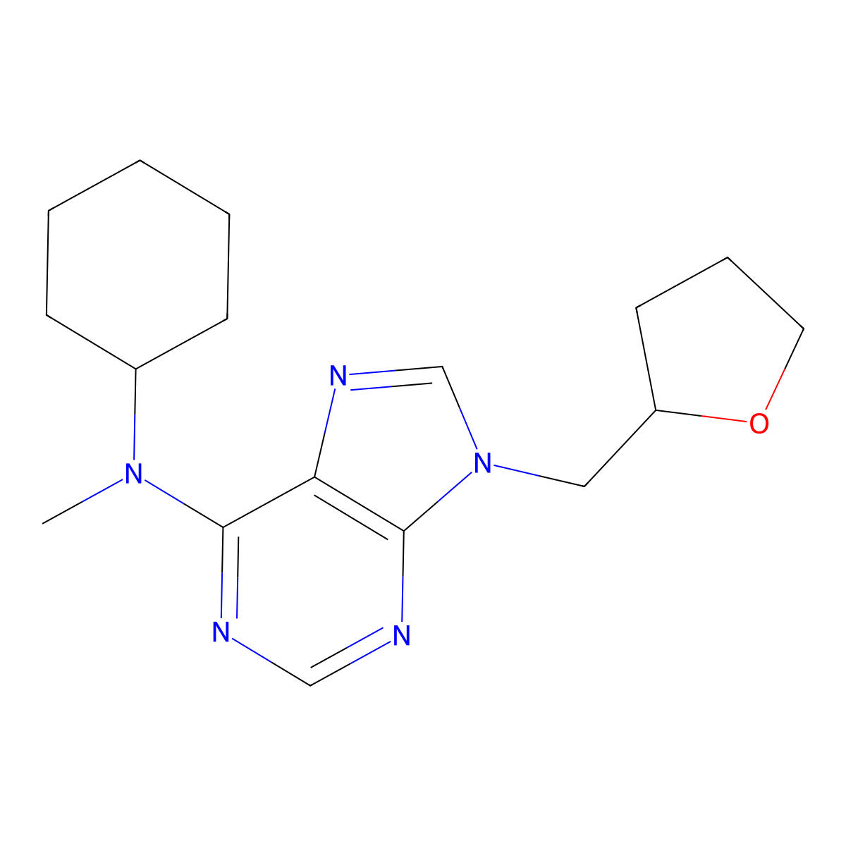 N-cyclohexyl-N-methyl-9-[(oxolan-2-yl)methyl]-9H-purin-6-amine molecular structure, CAS 2770591-69-8