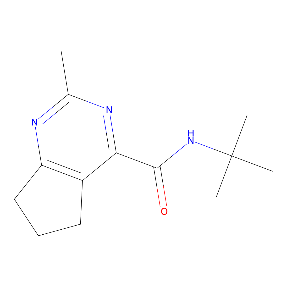 N-tert-butyl-2-methyl-6,7-dihydro-5H-cyclopenta[d]pyrimidine-4-carboxamide molecular structure, CAS 2770591-85-8