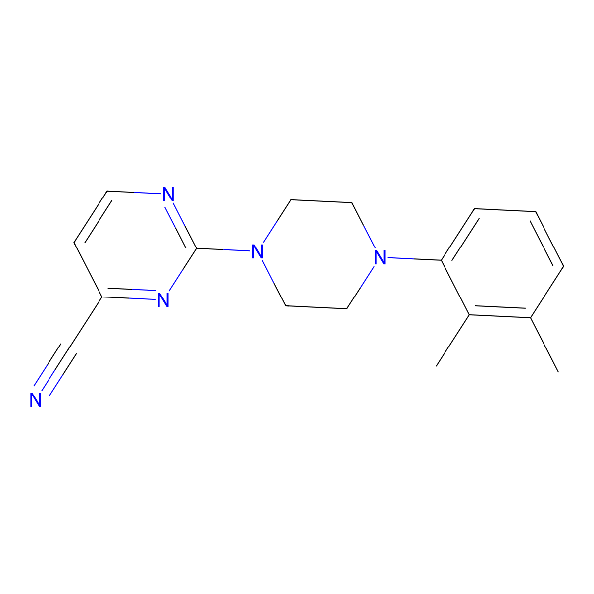 2-[4-(2,3-Dimethylphenyl)piperazin-1-yl]pyrimidine-4-carbonitrile molecular structure, CAS 2770591-88-1