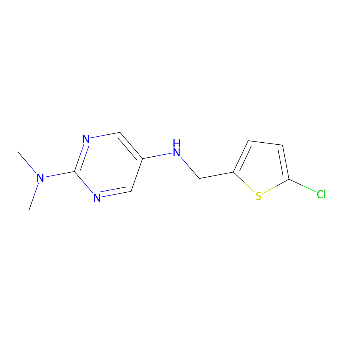 N5-[(5-chlorothiophen-2-yl)methyl]-N2,N2-dimethylpyrimidine-2,5-diamine molecular structure, CAS 2770591-90-5