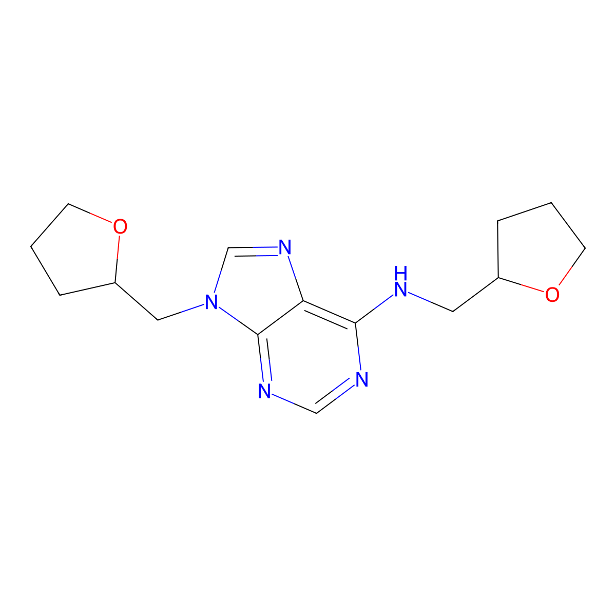 N,9-bis[(oxolan-2-yl)methyl]-9H-purin-6-amine molecular structure, CAS 2770591-95-0