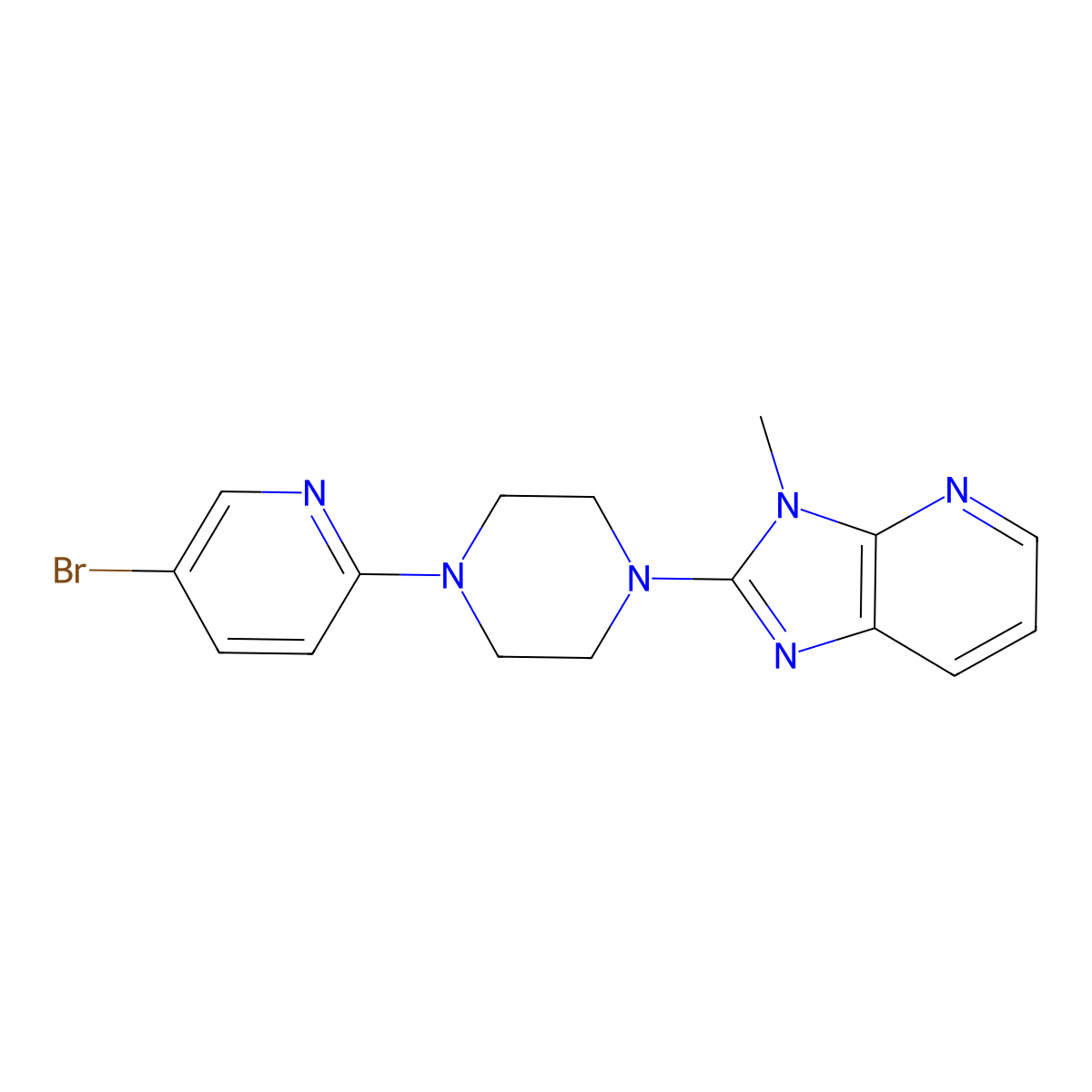 1-(5-bromopyridin-2-yl)-4-{3-methyl-3H-imidazo[4,5-b]pyridin-2-yl}piperazine molecular structure, CAS 2770592-15-7