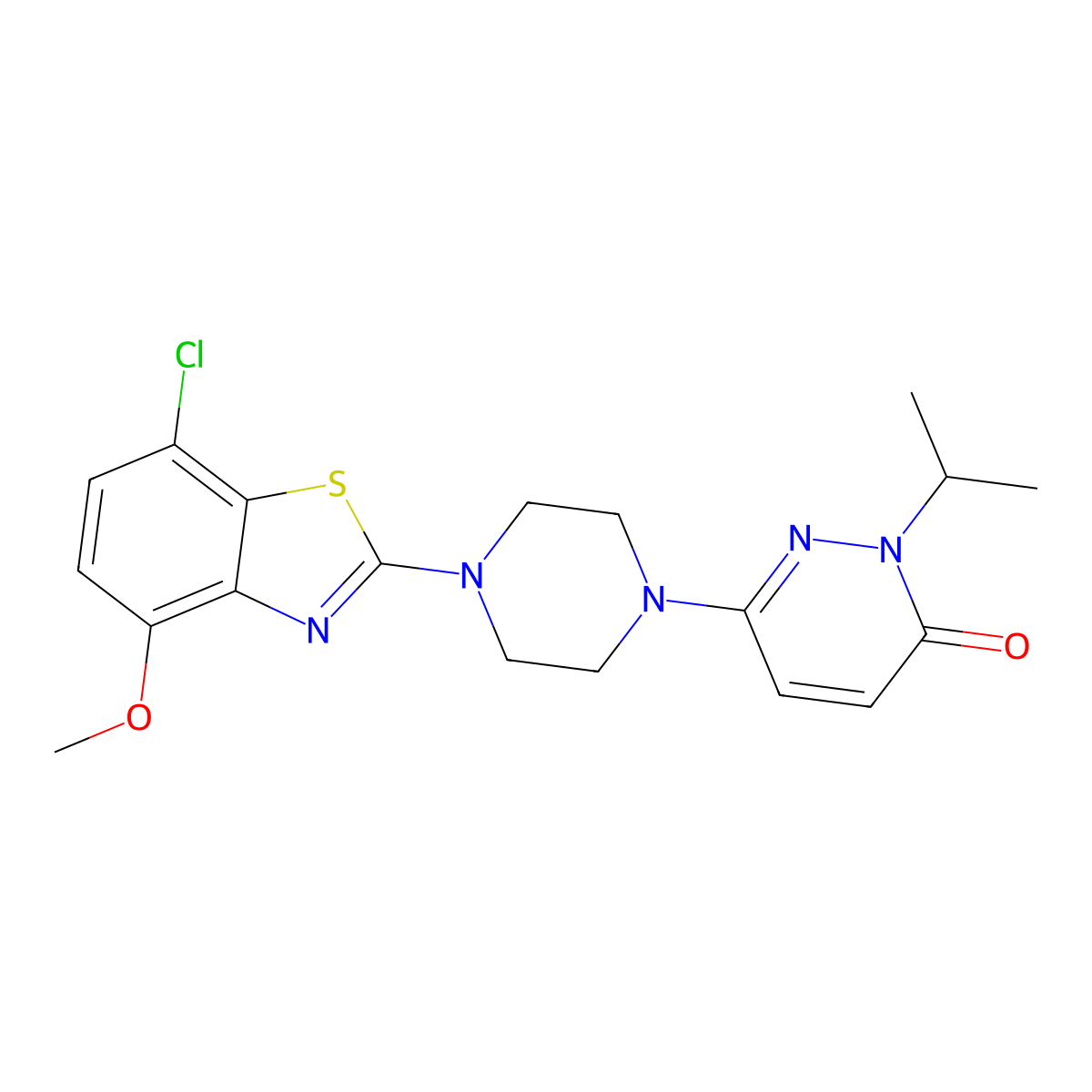 6-[4-(7-Chloro-4-methoxy-1,3-benzothiazol-2-yl)piperazin-1-yl]-2-propan-2-ylpyridazin-3-one molecular structure, CAS 2770592-18-0