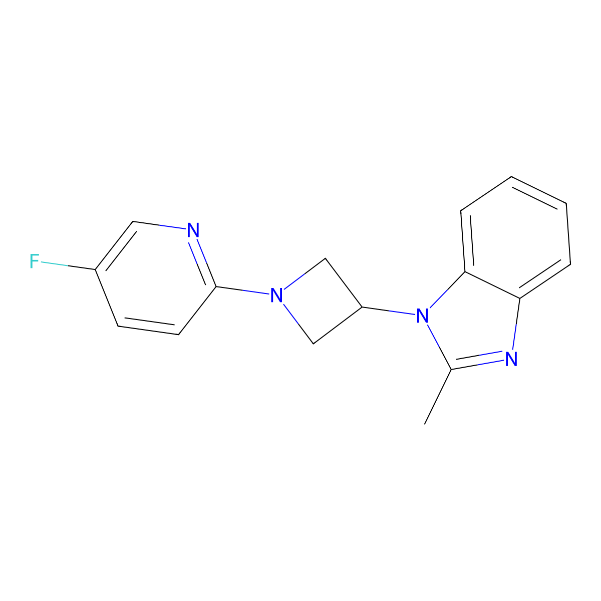 1-[1-(5-fluoropyridin-2-yl)azetidin-3-yl]-2-methyl-1H-1,3-benzodiazole molecular structure, CAS 2770592-23-7