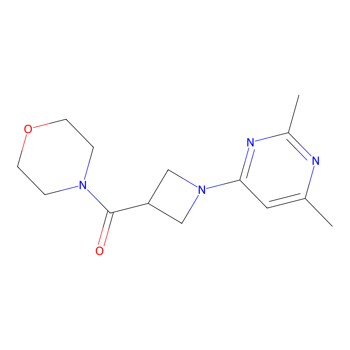 4-[1-(2,6-Dimethylpyrimidin-4-yl)azetidine-3-carbonyl]morpholine molecular structure, CAS 2770592-25-9