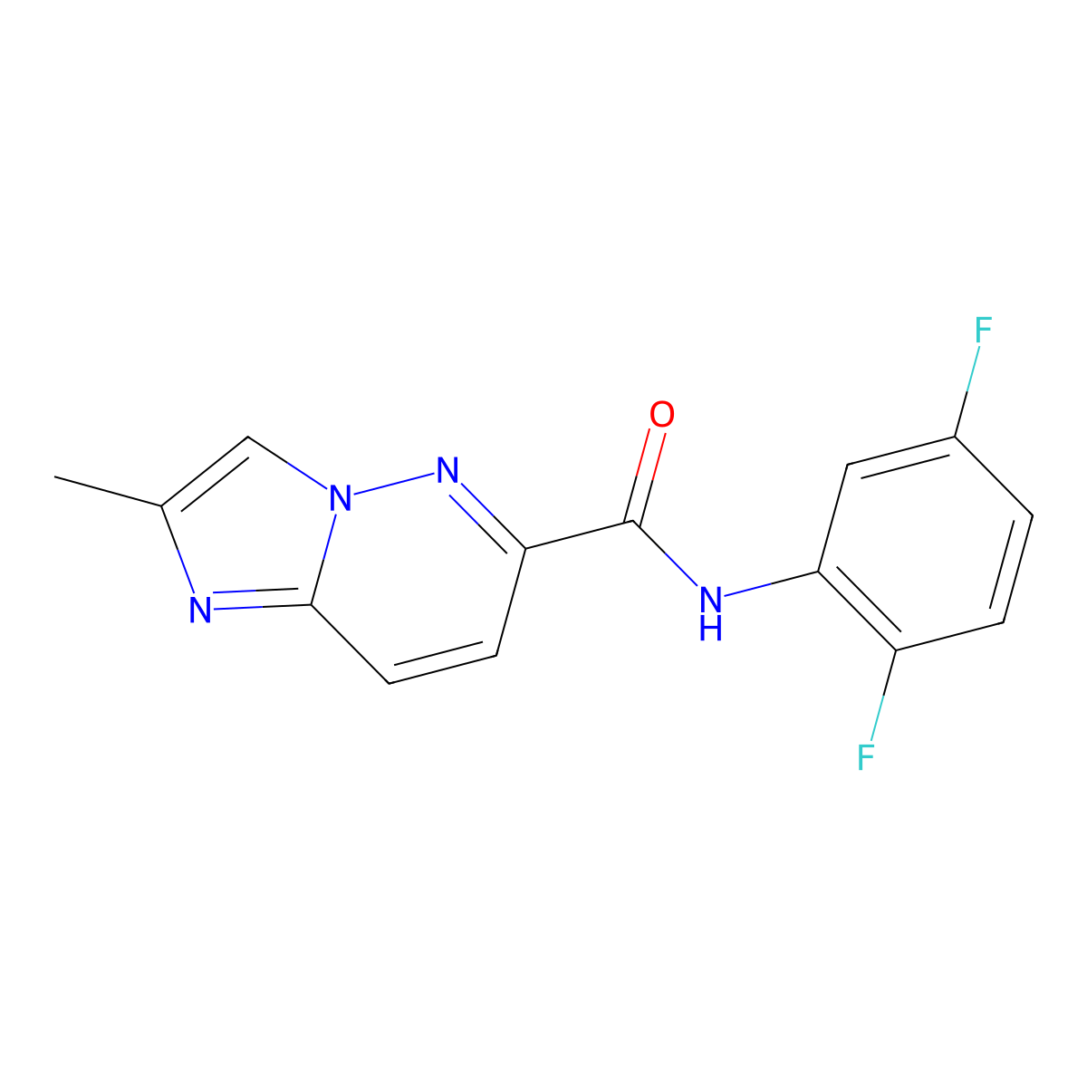 N-(2,5-difluorophenyl)-2-methylimidazo[1,2-b]pyridazine-6-carboxamide molecular structure, CAS 2770592-32-8