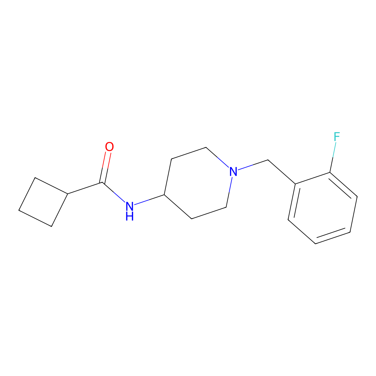 N-{1-[(2-fluorophenyl)methyl]piperidin-4-yl}cyclobutanecarboxamide molecular structure, CAS 2770592-33-9