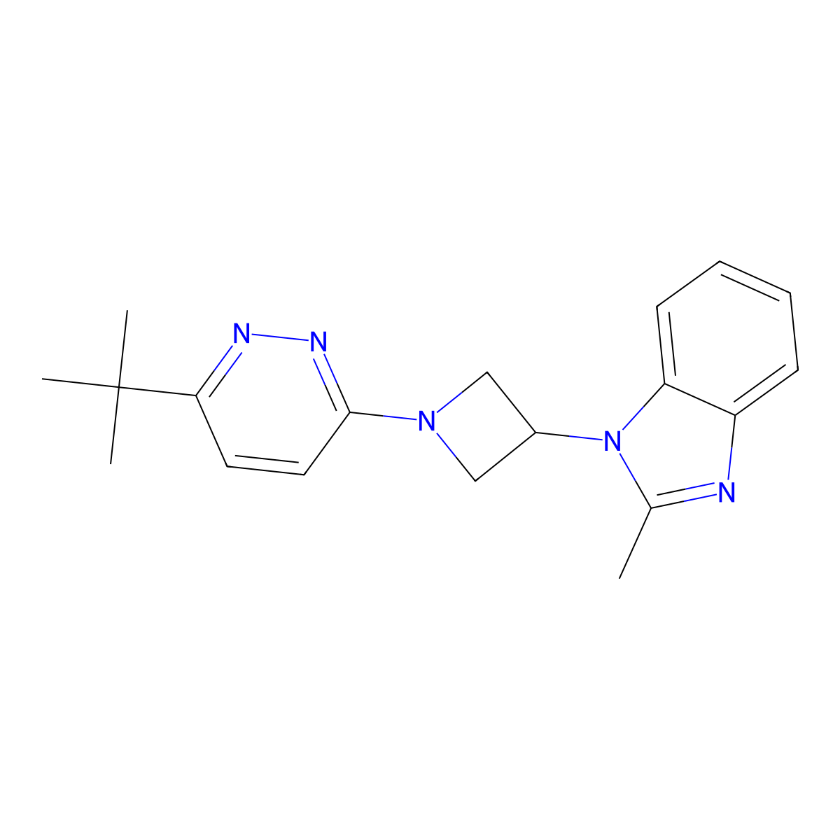 1-[1-(6-tert-butylpyridazin-3-yl)azetidin-3-yl]-2-methyl-1H-1,3-benzodiazole molecular structure, CAS 2770592-34-0