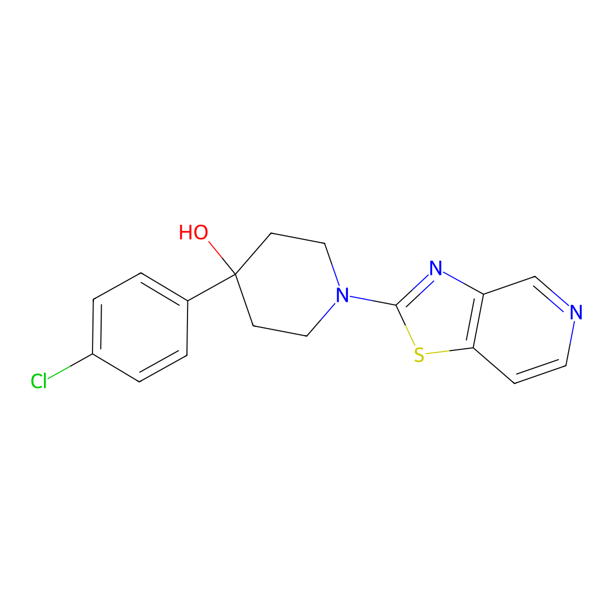 4-(4-Chlorophenyl)-1-{[1,3]thiazolo[4,5-c]pyridin-2-yl}piperidin-4-ol molecular structure, CAS 2770592-51-1