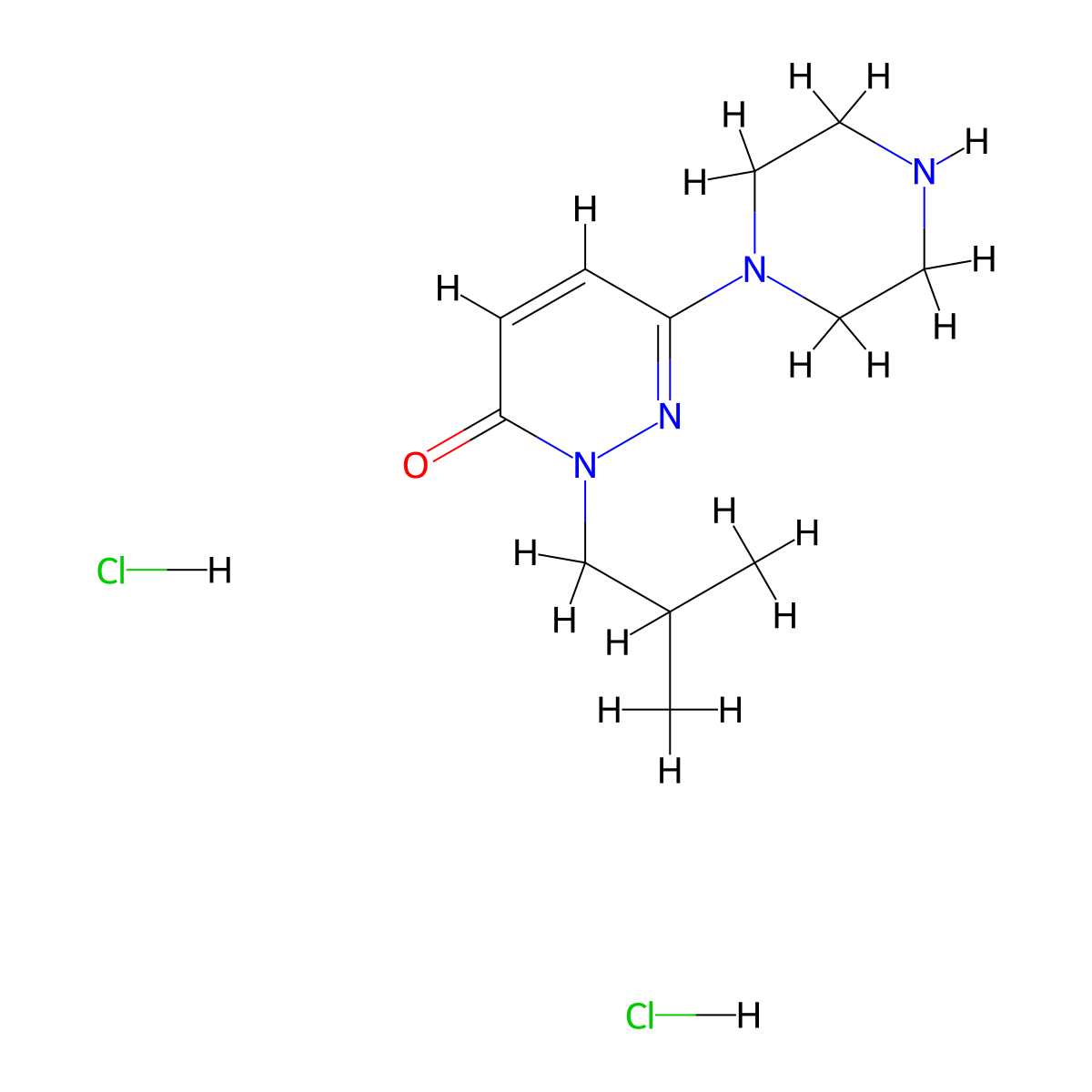 2-(2-Methylpropyl)-6-(piperazin-1-yl)-2,3-dihydropyridazin-3-one dihydrochloride molecular structure, CAS 2770592-57-7