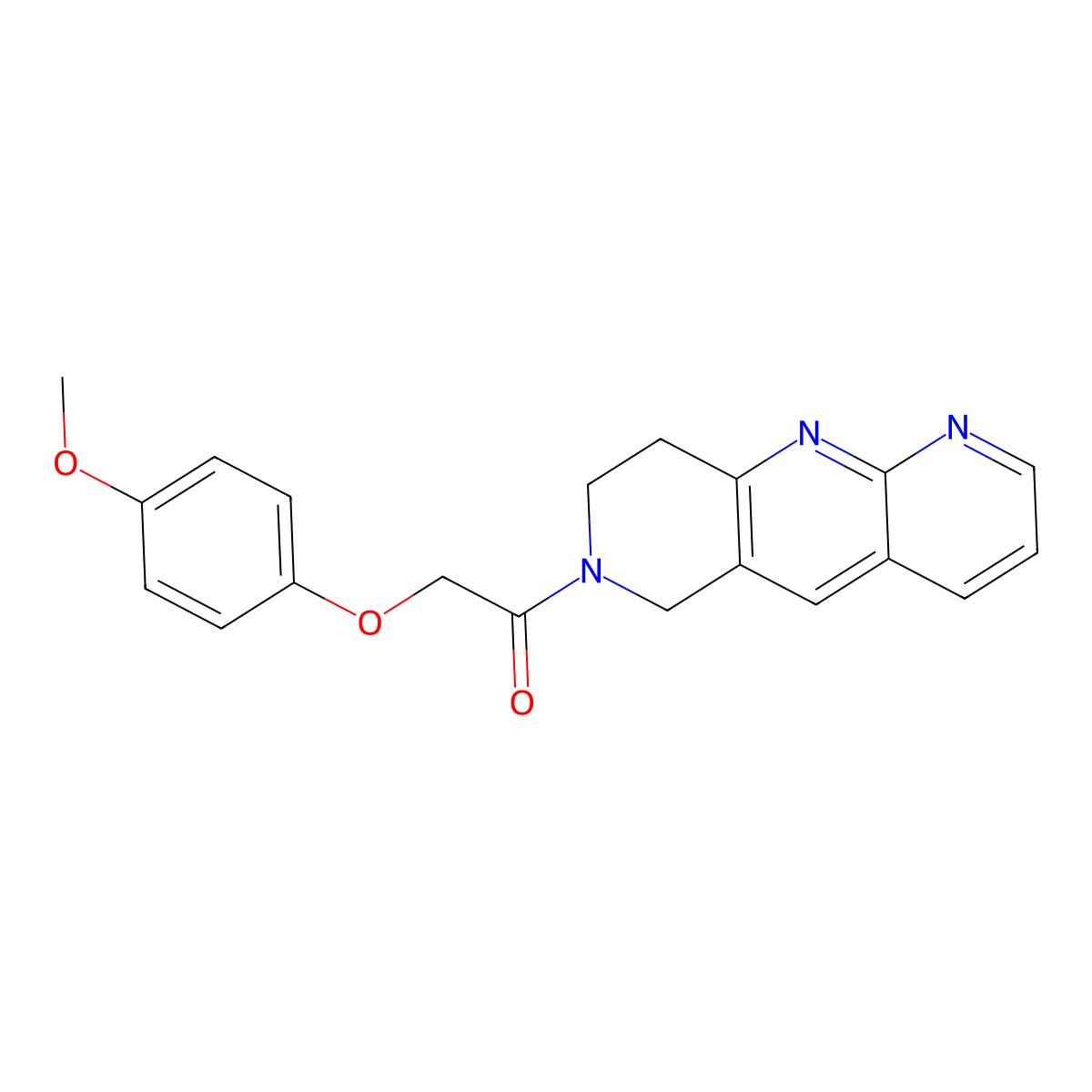 2-(4-methoxyphenoxy)-1-{6H,7H,8H,9H-pyrido[2,3-b]1,6-naphthyridin-7-yl}ethan-1-one molecular structure, CAS 2770592-61-3