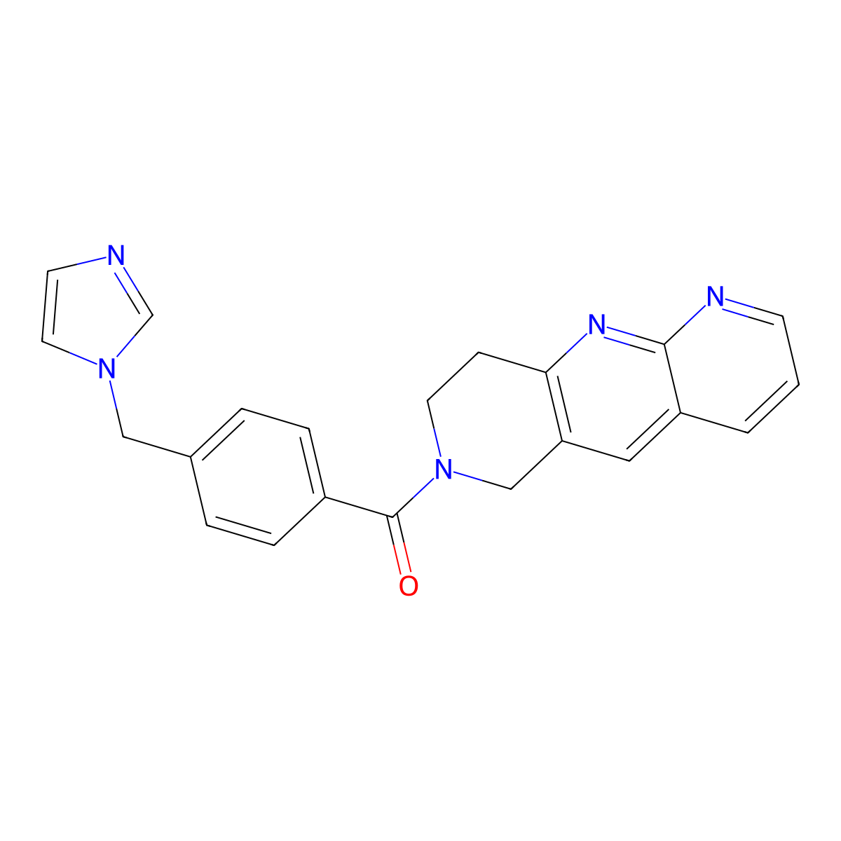 1-[(4-{6H,7H,8H,9H-pyrido[2,3-b]1,6-naphthyridine-7-carbonyl}phenyl)methyl]-1H-imidazole molecular structure, CAS 2770592-64-6