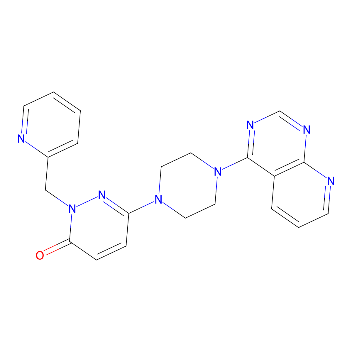2-[(Pyridin-2-yl)methyl]-6-(4-{pyrido[2,3-d]pyrimidin-4-yl}piperazin-1-yl)-2,3-dihydropyridazin-3-one molecular structure, CAS 2770592-65-7