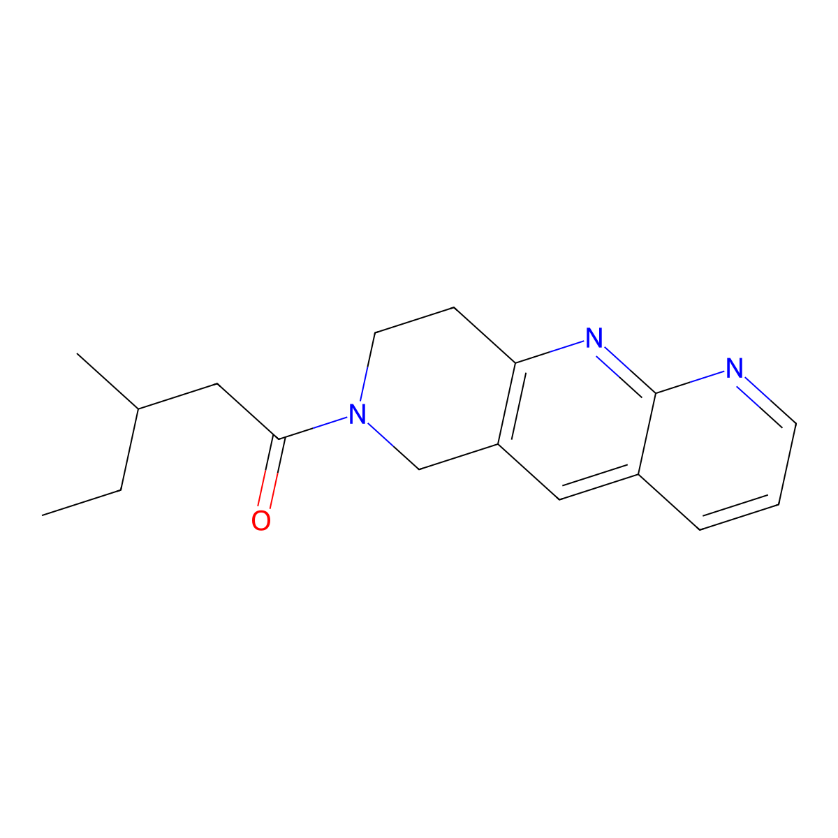 3-methyl-1-{6H,7H,8H,9H-pyrido[2,3-b]1,6-naphthyridin-7-yl}pentan-1-one molecular structure, CAS 2770592-72-6