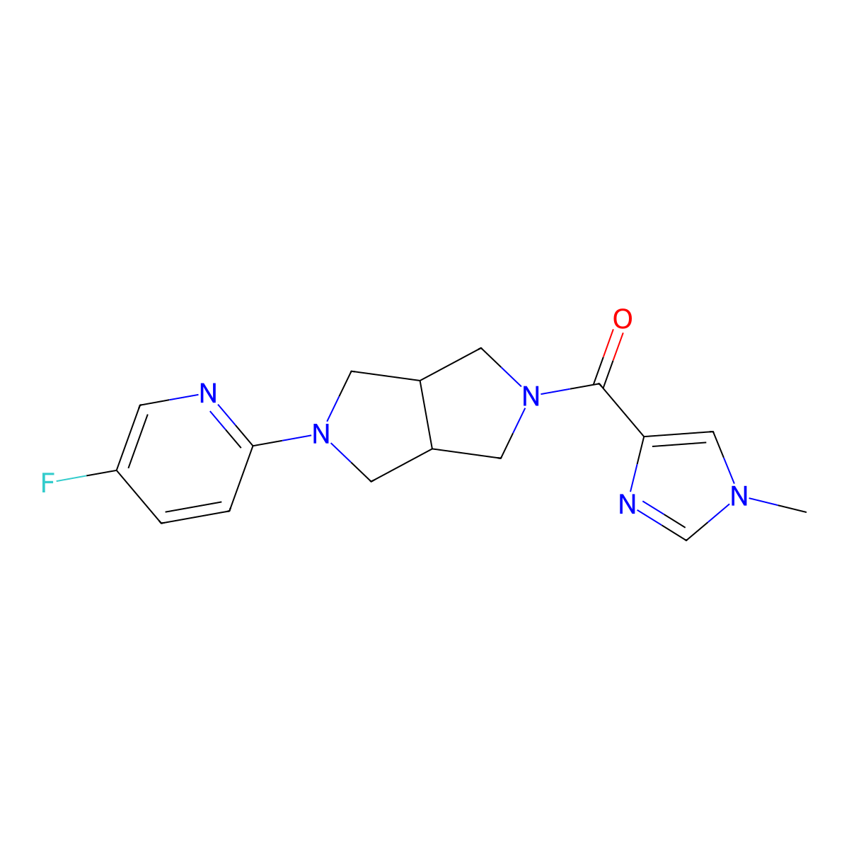 5-fluoro-2-[5-(1-methyl-1H-imidazole-4-carbonyl)-octahydropyrrolo[3,4-c]pyrrol-2-yl]pyridine molecular structure, CAS 2770592-77-1