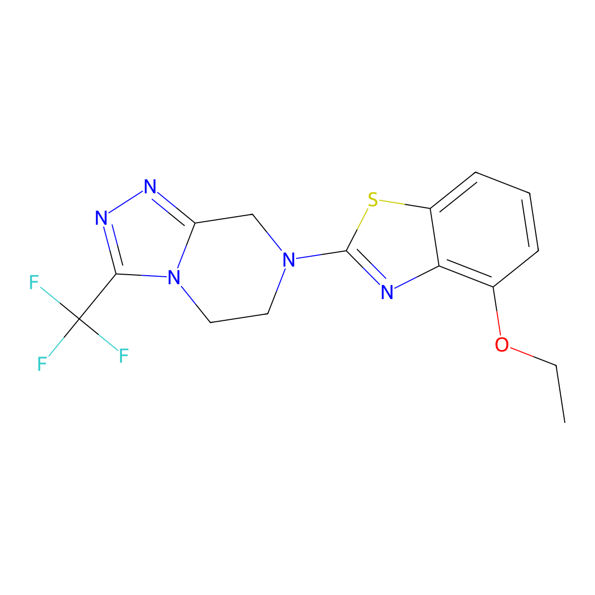 4-ethoxy-2-[3-(trifluoromethyl)-5H,6H,7H,8H-[1,2,4]triazolo[4,3-a]pyrazin-7-yl]-1,3-benzothiazole molecular structure, CAS 2770592-95-3