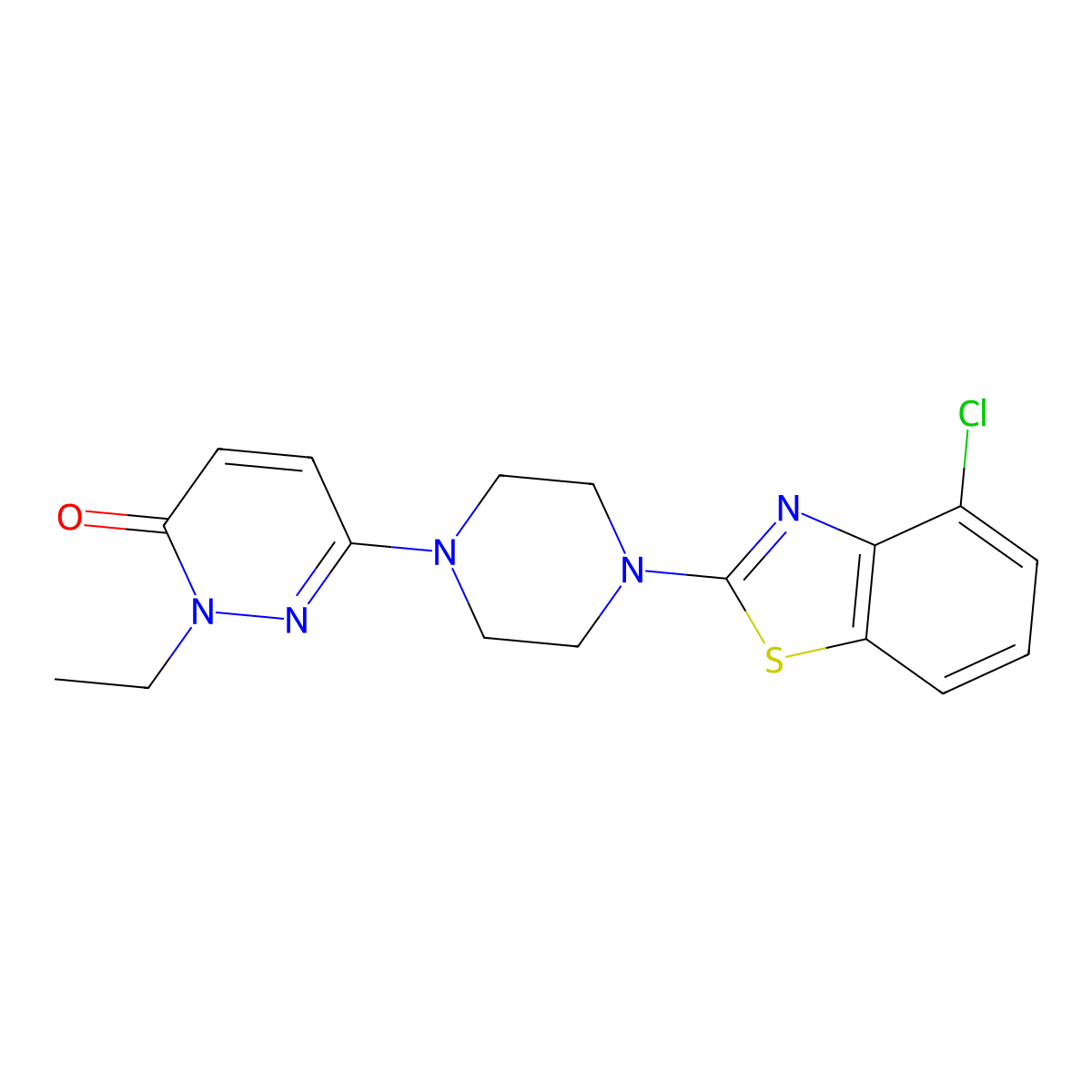 6-[4-(4-Chloro-1,3-benzothiazol-2-yl)piperazin-1-yl]-2-ethyl-2,3-dihydropyridazin-3-one molecular structure, CAS 2770593-11-6