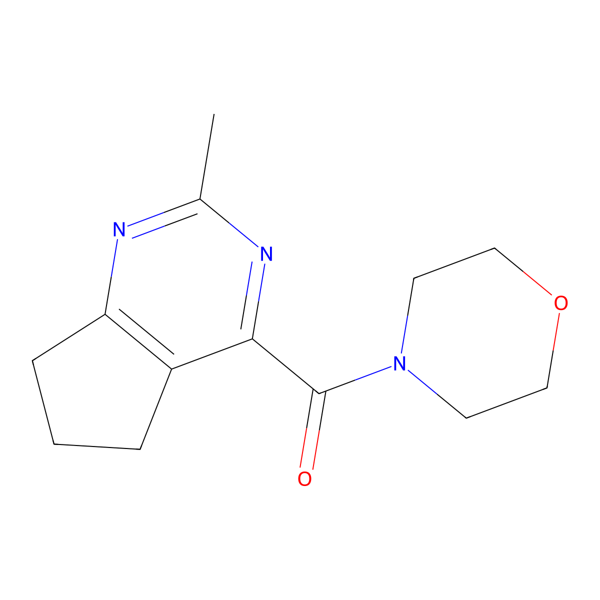 4-{2-methyl-5H,6H,7H-cyclopenta[d]pyrimidine-4-carbonyl}morpholine molecular structure, CAS 2770593-13-8