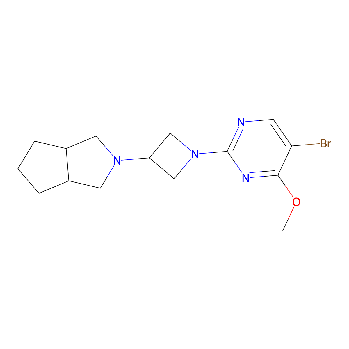 5-Bromo-4-methoxy-2-(3-{octahydrocyclopenta[c]pyrrol-2-yl}azetidin-1-yl)pyrimidine molecular structure, CAS 2770593-17-2