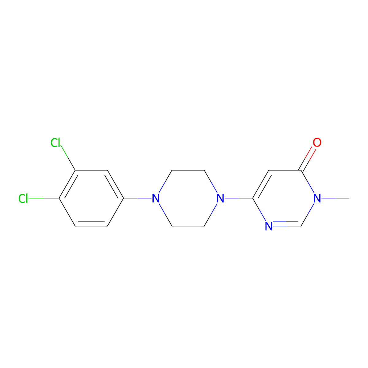 6-[4-(3,4-Dichlorophenyl)piperazin-1-yl]-3-methyl-3,4-dihydropyrimidin-4-one molecular structure, CAS 2770593-21-8