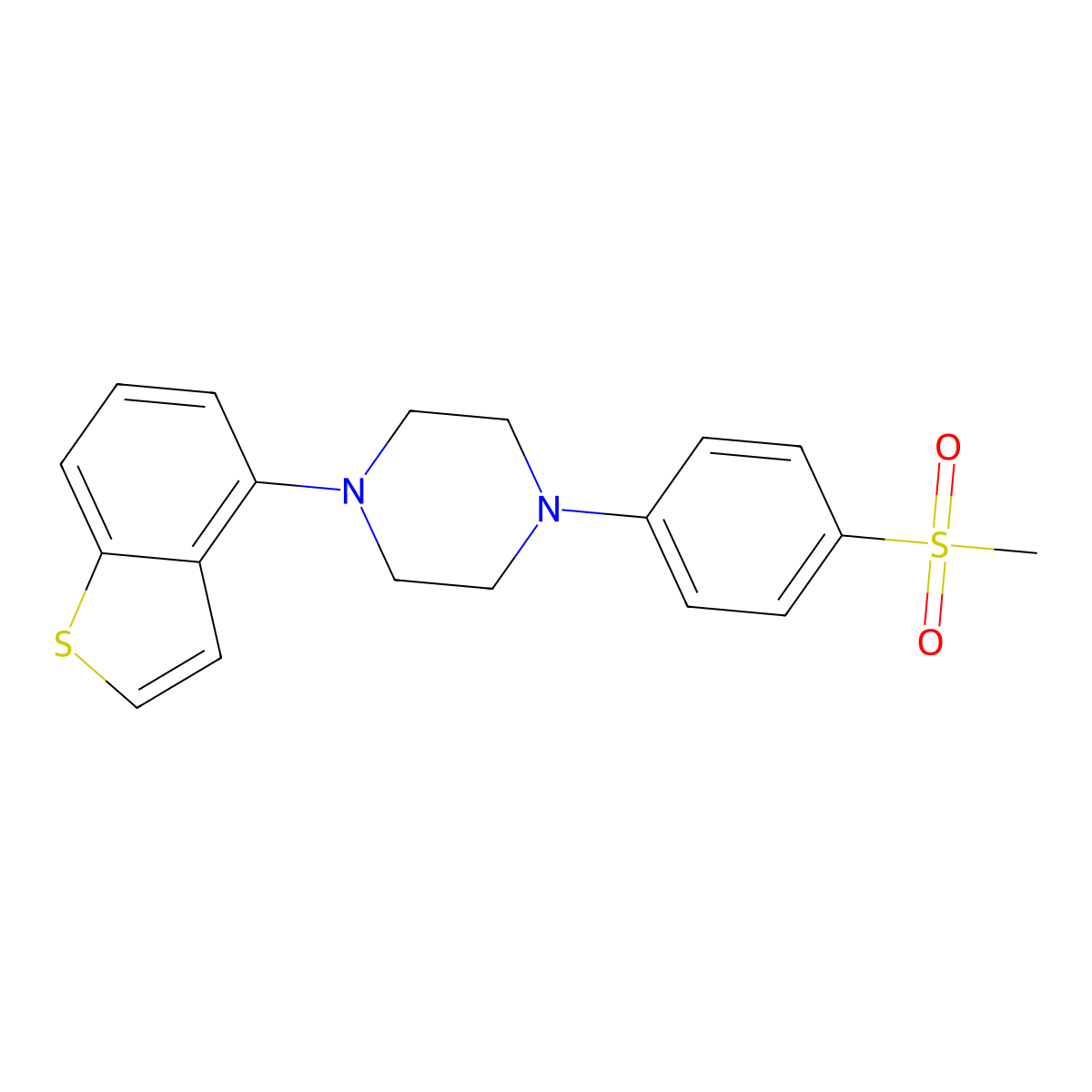 1-(1-Benzothiophen-4-yl)-4-(4-methanesulfonylphenyl)piperazine molecular structure, CAS 2770593-27-4