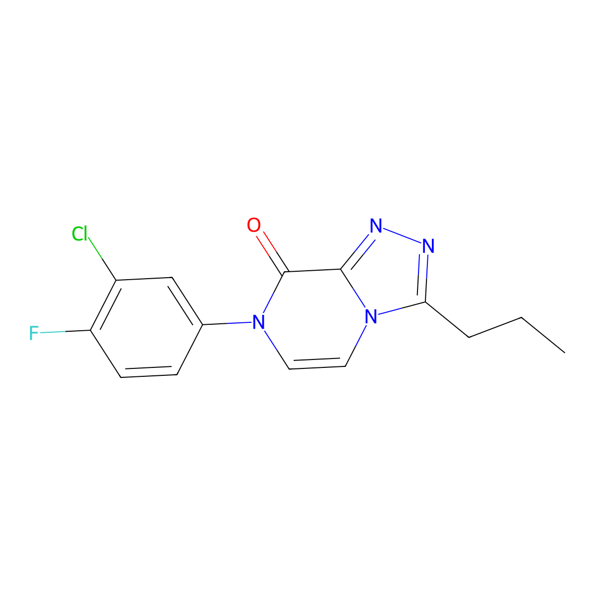 7-(3-chloro-4-fluorophenyl)-3-propyl-7H,8H-[1,2,4]triazolo[4,3-a]pyrazin-8-one molecular structure, CAS 2770593-31-0