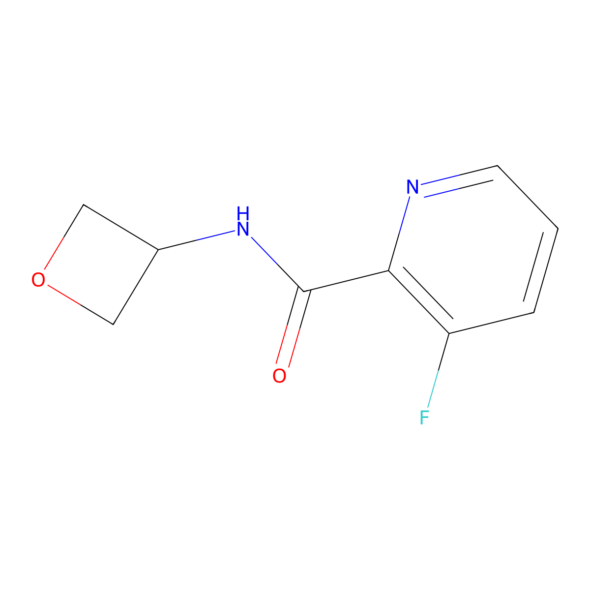 3-fluoro-N-(oxetan-3-yl)pyridine-2-carboxamide molecular structure, CAS 2770593-42-3