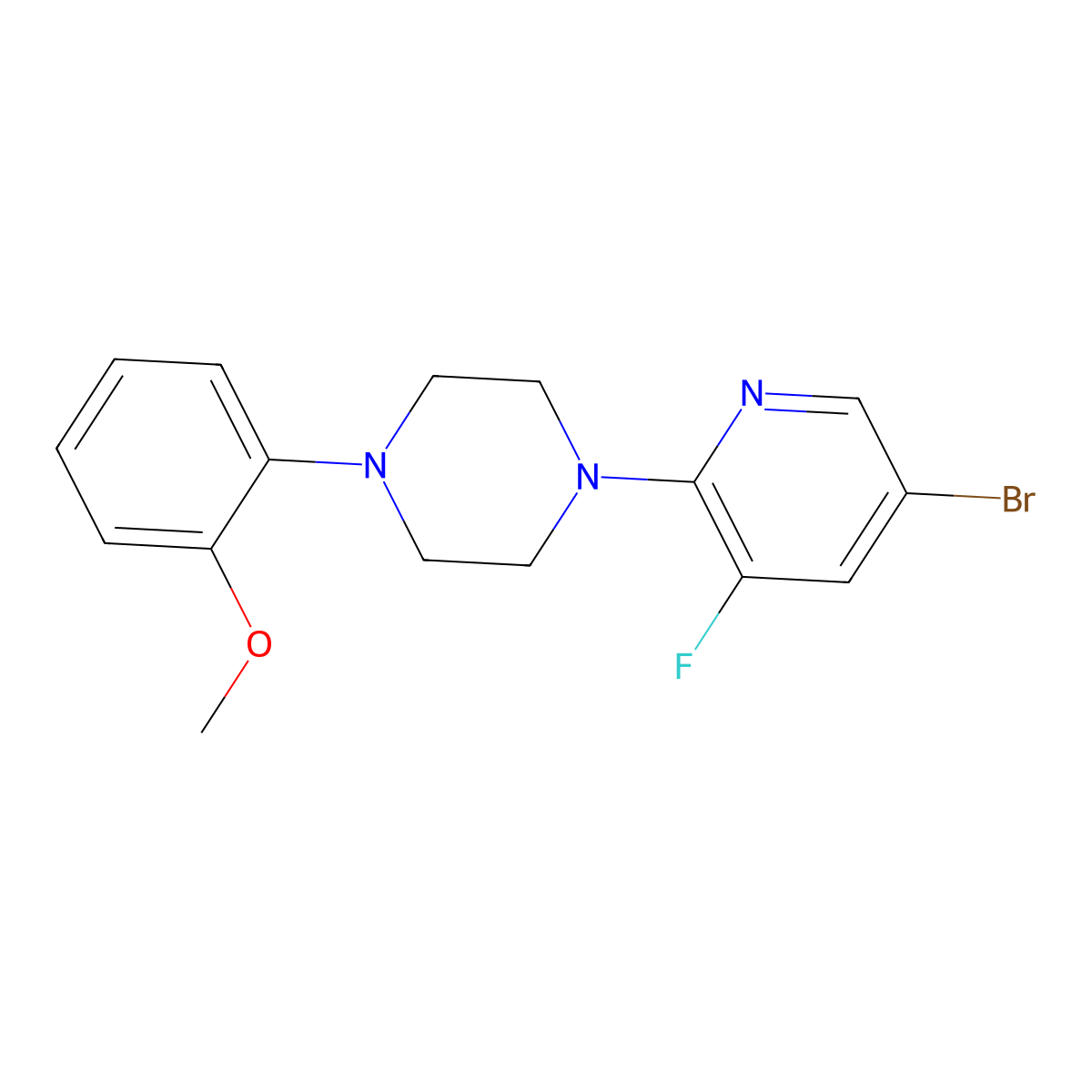 1-(5-Bromo-3-fluoropyridin-2-yl)-4-(2-methoxyphenyl)piperazine molecular structure, CAS 2770593-48-9