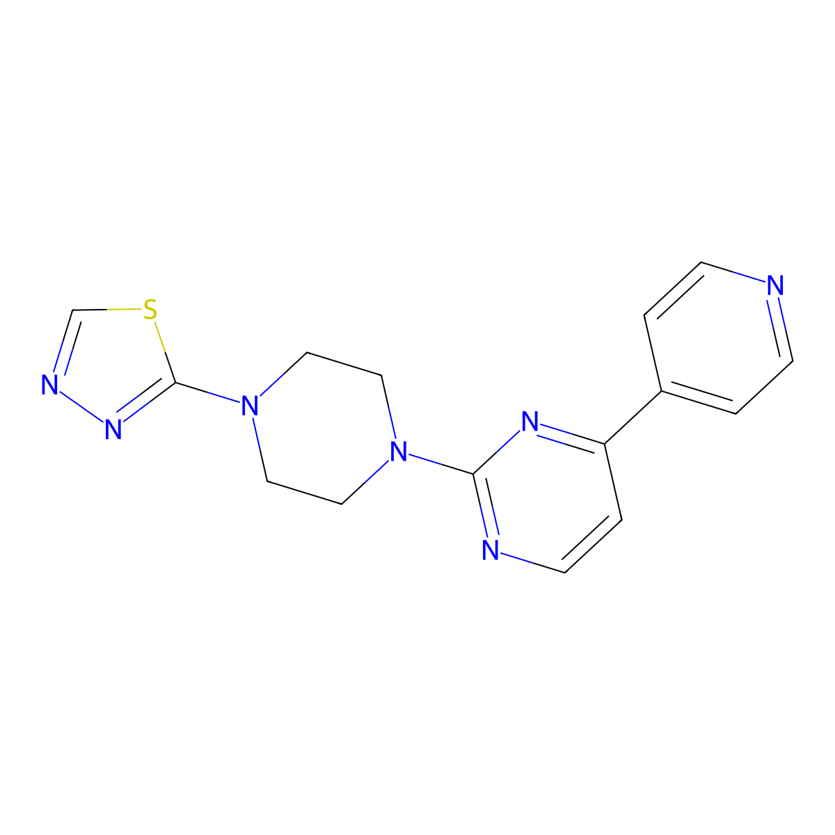4-(Pyridin-4-yl)-2-[4-(1,3,4-thiadiazol-2-yl)piperazin-1-yl]pyrimidine molecular structure, CAS 2770593-64-9