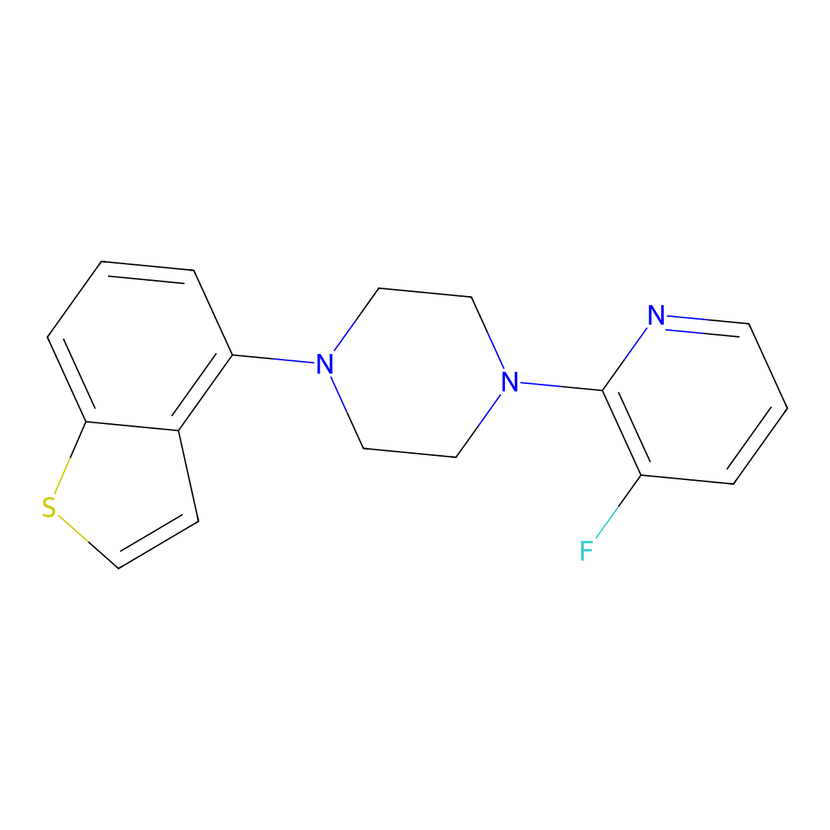 1-(1-Benzothiophen-4-yl)-4-(3-fluoropyridin-2-yl)piperazine molecular structure, CAS 2770593-83-2