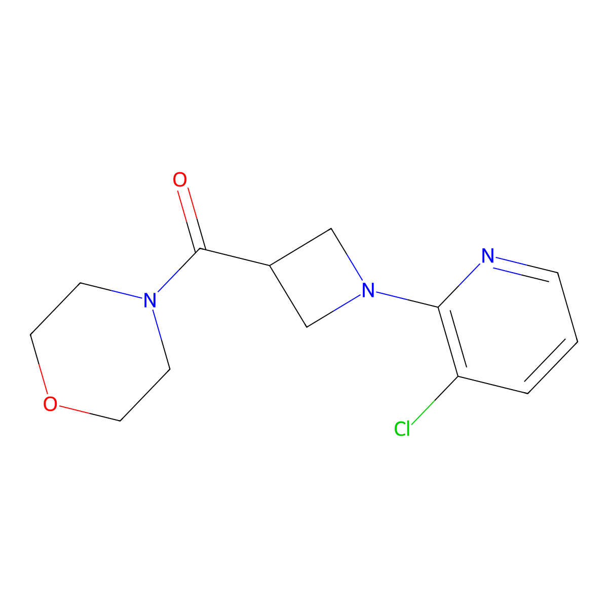 4-[1-(3-Chloropyridin-2-yl)azetidine-3-carbonyl]morpholine molecular structure, CAS 2770593-90-1
