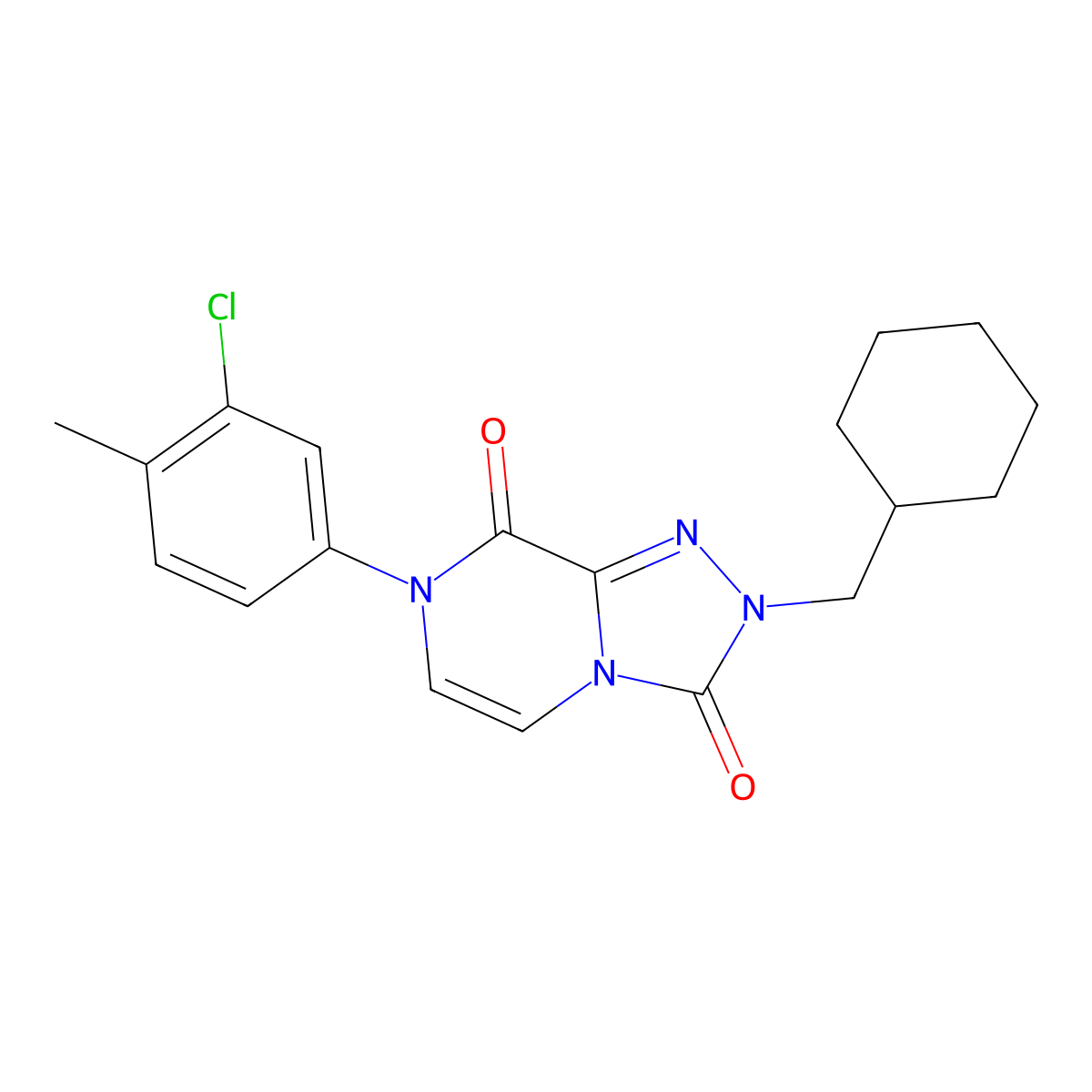 7-(3-chloro-4-methylphenyl)-2-(cyclohexylmethyl)-2H,3H,7H,8H-[1,2,4]triazolo[4,3-a]pyrazine-3,8-dione molecular structure, CAS 2770593-94-5
