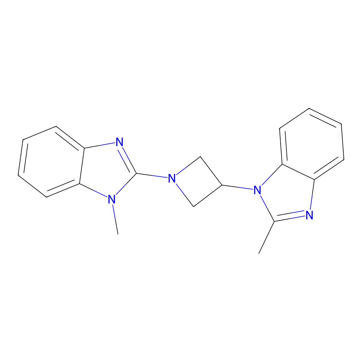 1-methyl-2-[3-(2-methyl-1H-1,3-benzodiazol-1-yl)azetidin-1-yl]-1H-1,3-benzodiazole molecular structure, CAS 2770594-08-4