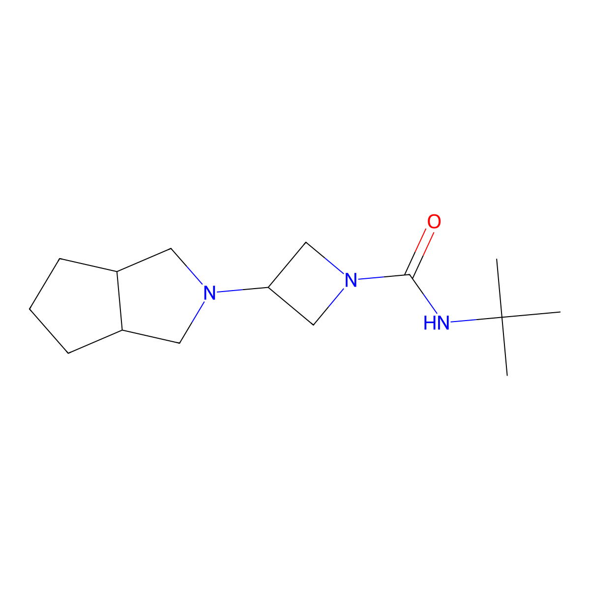 N-tert-butyl-3-{octahydrocyclopenta[c]pyrrol-2-yl}azetidine-1-carboxamide molecular structure, CAS 2770594-12-0